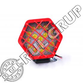 LAMPA PROIECTOR HEXAGONAL GRILAJ ROSU 16 LED BK69061S 